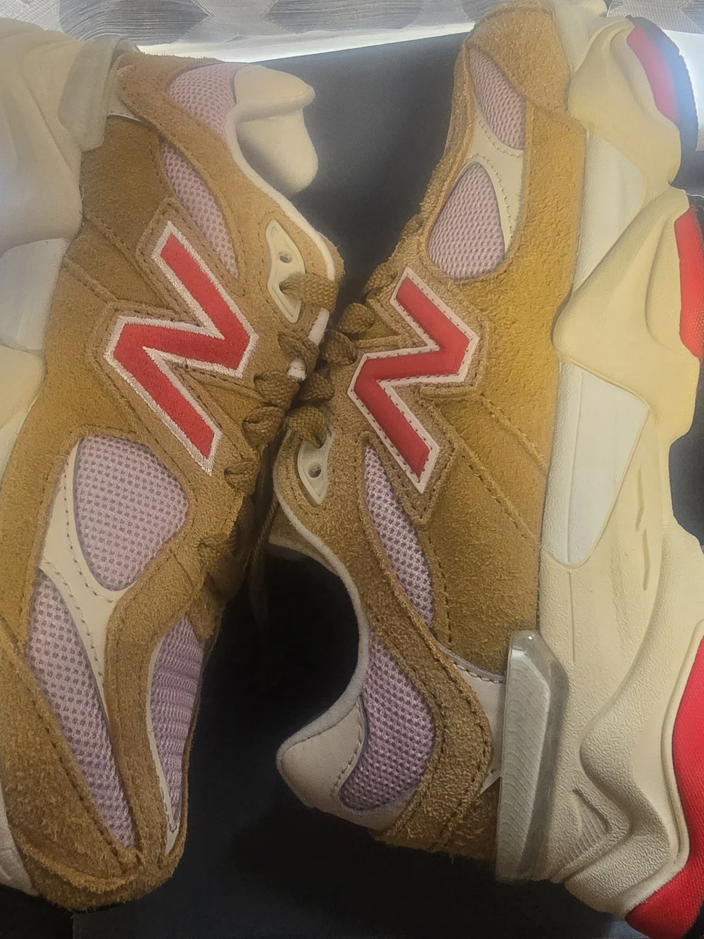 New Balance Kids' Tan & Pink Athletic Sneakers